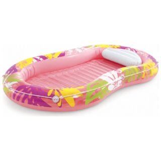 Intex Tanning pool Oasis - L202 x B120 cm - roze - luchtbed/lounge - tropische print