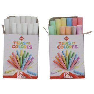 Schoolbord krijtjes set - 2x pakje van 12x stuks - wit en multi kleuren - speelgoed