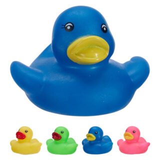 Rubber badeendjes familie - 4x stuks - mix kleuren - badkamer fun artikelen - size 5.5 cm - kunststo