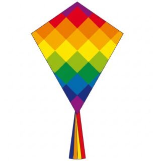 Regenboog vlieger - gekleurd - 58 x 70 cm - Kindervlieger - Vliegeren