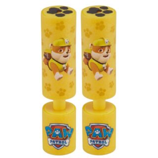 Paw Patrol waterpistool - 2x - waterspuit - foam - geel - Rubble - 15 cm - Zomer - buitenspeelgoed