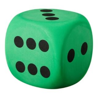 Free & Easy Grote dobbelsteen - groen - 12 x 12 cm - eva foam - groot formaat - dobbelspel