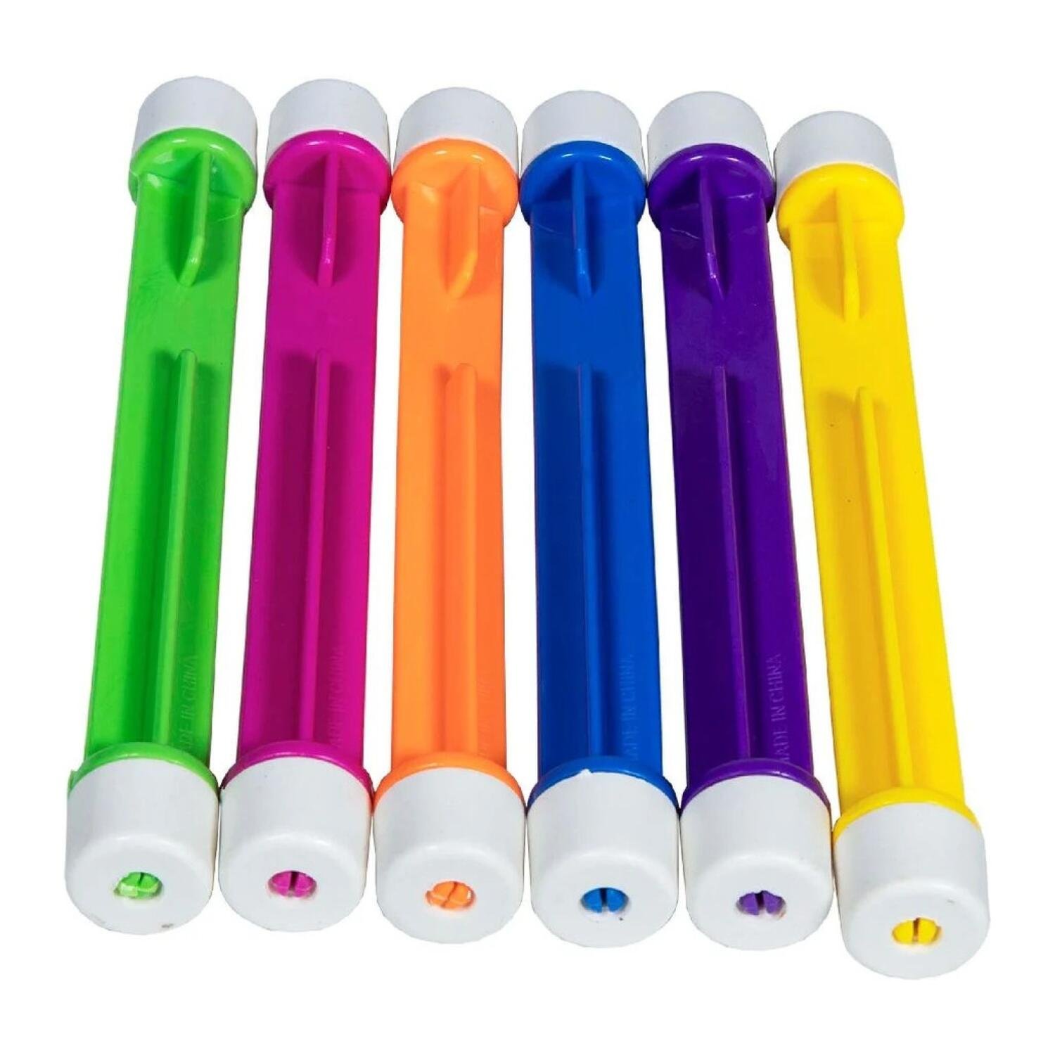 SportX Duikstaafjes - 6x stuks - 19,5 cm - gekleurd - kunststof - duikspeelgoed sticks