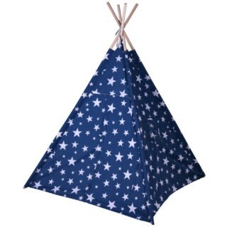 Tipitent voor kinderen 103 x 103 x 160 cm - blauw - sterren - indianentent