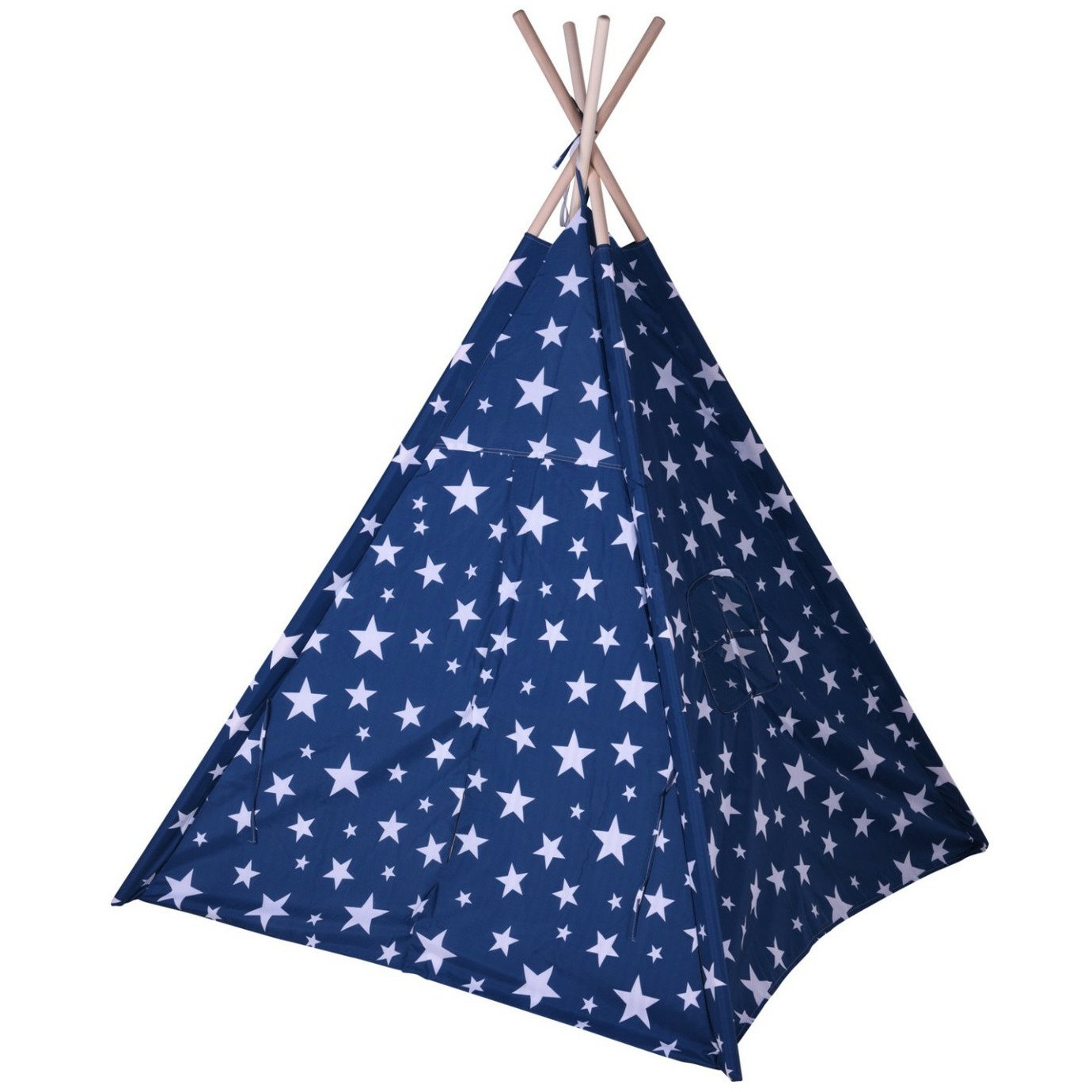Tipitent voor kinderen 103 x 103 x 160 cm - blauw - sterren - indianentent