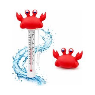 Bellatio Design Zwembad thermometer Funny - Krab - drijvend - kunststof - 25 cm