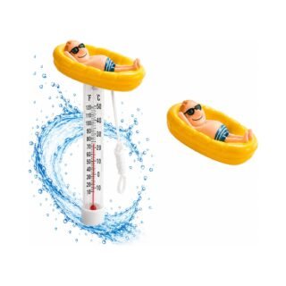 Bellatio Design Zwembad thermometer Funny - Bootje - drijvend - kunststof - 25 cm