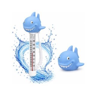 Bellatio Design Zwembad thermometer Funny - Haai - drijvend - kunststof - 25 cm