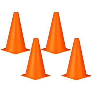 Pionnen voor sport en spel - oranje - 22 cm - kunststof - training kegel
