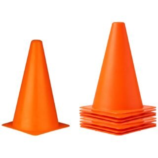 Pionnen voor sport en spel - 8x - oranje - 22 cm - kunststof - training kegel