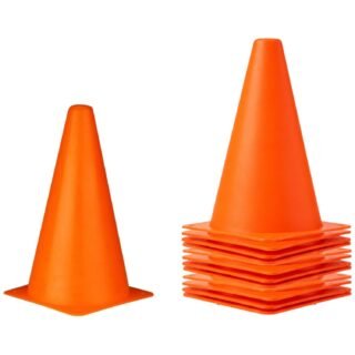 Pionnen voor sport en spel - 12x - oranje - 22 cm - kunststof - training kegel