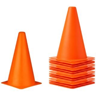 Pionnen voor sport en spel - 16x - oranje - 22 cm - kunststof - training kegel