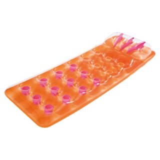 Bestway Luchtbed - oranje - met hoofdkussen - 188 cm - zwembad luchtmatras - strand opblaas speelgoe