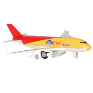 Goki Speelgoed Vliegtuig - 19 cm - rood/geel - pull back motor - kinderen