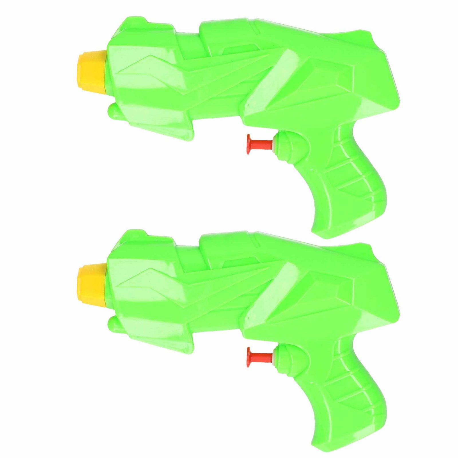 Free & Easy Mini waterpistool groen - 2x - 15 cm - kunststof - kinderspeelgoed