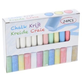 Schoolbord krijtjes - 24x stuks - gekleurd - 8 cm - krijtbord krijt - schoolkrijt