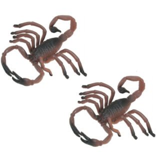 Plastic dieren schorpioenen 8 cm - Set van 5x stuks - Fopartikelen - Namaak insecten/dieren - Hallow
