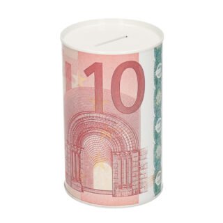 Free & Easy 10 eurobiljet spaarpot - metalen blik - 8 x 13 cm