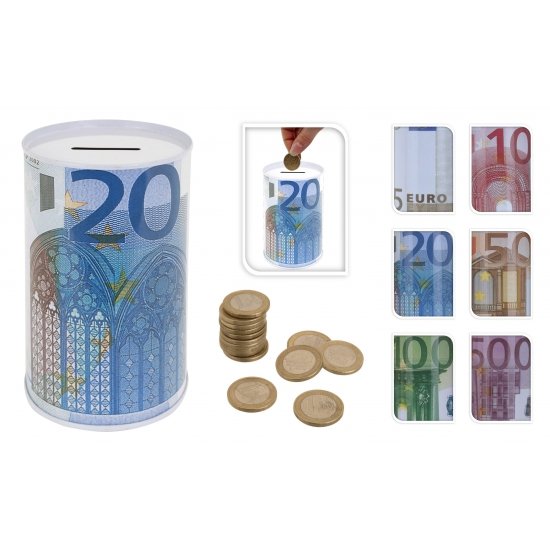 Free & Easy 50 eurobiljet spaarpot - metalen blik - 13 cm