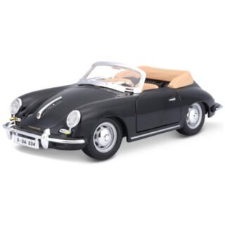 Modelauto - Porsche 356 Cabriolet - zwart - 1:24 - speelgoedauto