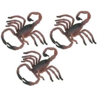 Plastic dieren schorpioenen 8 cm - 3x - Fopartikelen - Namaak insecten/dieren - Halloween