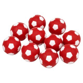 Bellatio Decorations Tafelvoetbal balletjes - 5x stuks - rood - D32 mm - mini voetballetjes - reserv