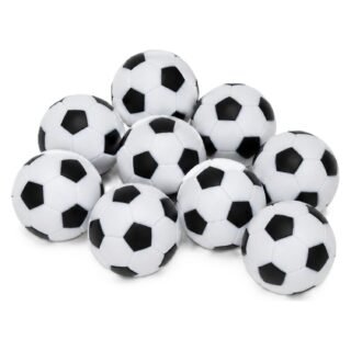 Bellatio Decorations Tafelvoetbal balletjes - 5x stuks - zwart/wit - D32 mm - mini voetballetjes - r