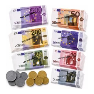 Speelgeld set euro - papier / kunststof - biljetten en munten - speelgoed geld