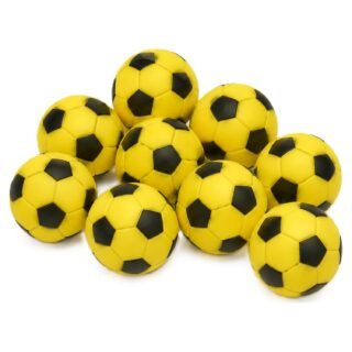 Bellatio Design Tafelvoetbal balletjes - 5x stuks - geel - D32 mm - mini voetballetjes - reser