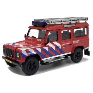 Cararama Modelauto / speelgoedauto - Land Rover Brandweerauto - rood - 12 x 7 cm - schaalmodel