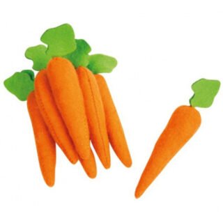 Speelgoed wortels - 7x st - 10 cm - oranje - vilt - decoratie groenten