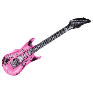 Opblaas gitaar - roze - speelgoed - kinderen - opblaasbaar - 100 cm