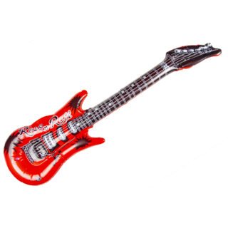 Opblaas gitaar - rood - speelgoed - kinderen - opblaasbaar - 100 cm