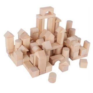Small Foot Houten blokken - 100x stuks - in zak - bouwen - speelgoed