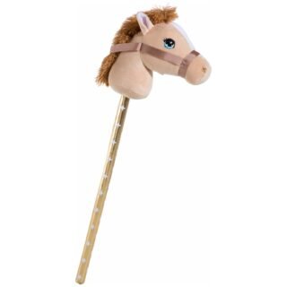 Pluche stokpaardje - beige - 70 cm - speelgoed dieren voor kinderen