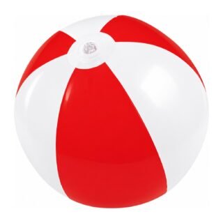 Mega opblaasbare strandbal - Dia 150 cm - rood/wit - plastic