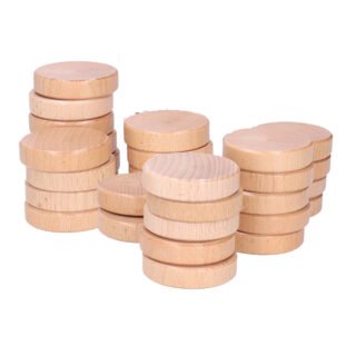 Losse sjoelschijven - 30x st - 5 cm - beukenhout - sjoelen schijven
