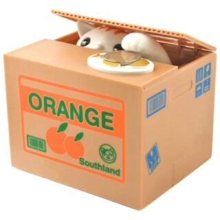 Kruzzel Katten spaarpot - 11,8 x 10 x 9 cm - muntenslikker - interactieve spaarpot - cadeau